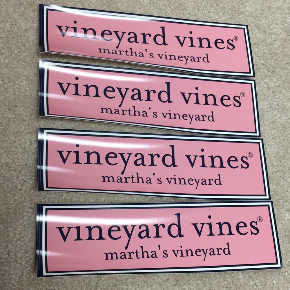 Set of 4 logo Vineyard Vines long stickers